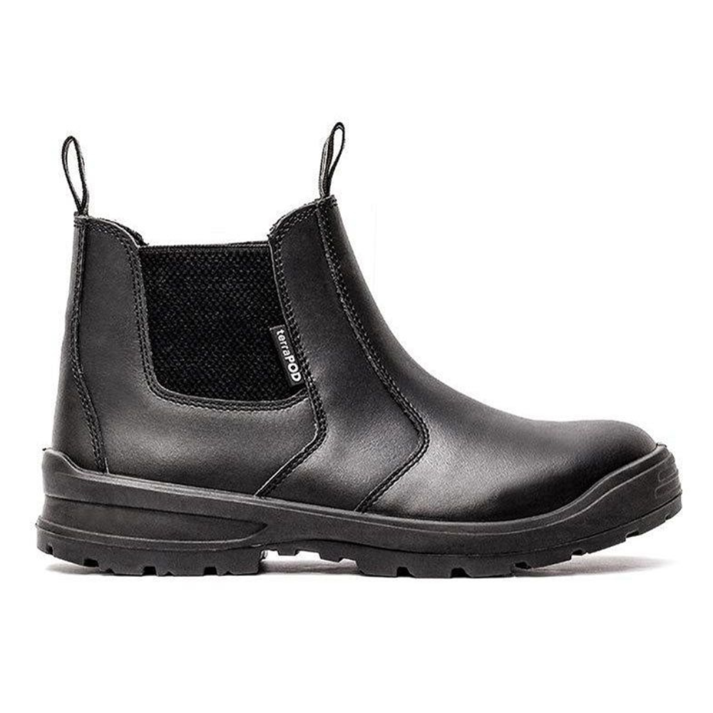 Terrapod Black Chelsea Safety Boot – Steel Toe Cap