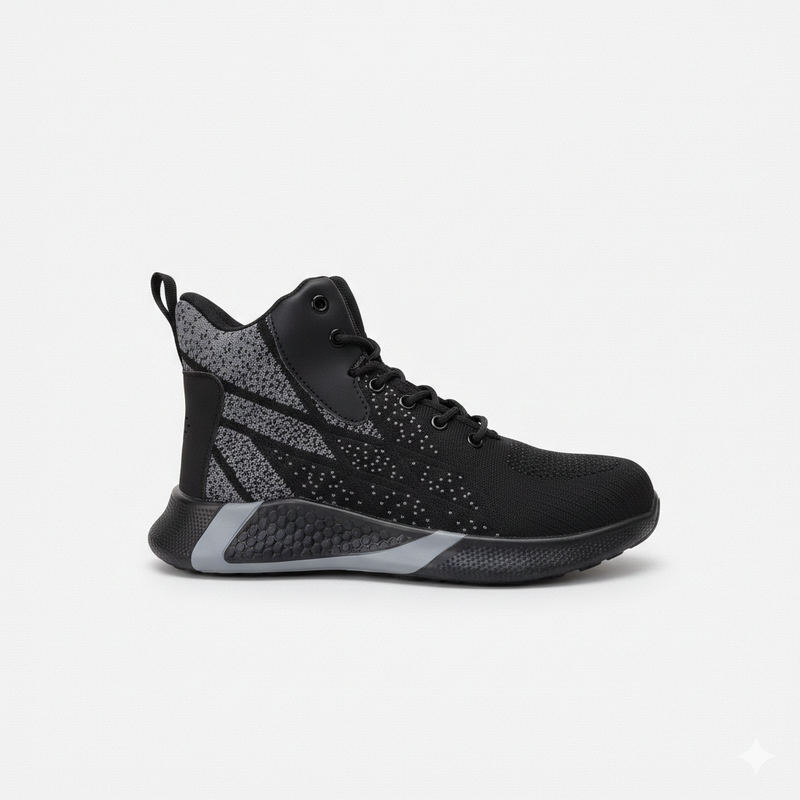 Shark Apex Black and gray athletic shoe on a white background