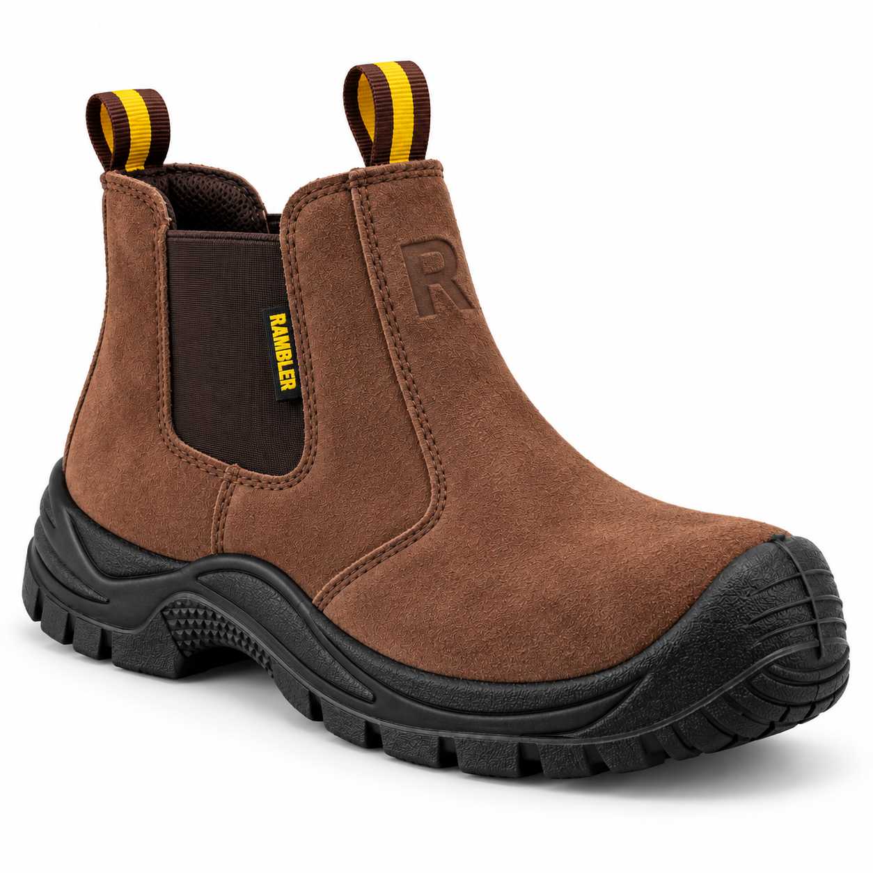 Rambler Rhino Chelsea Safety Boot in Brown Suede