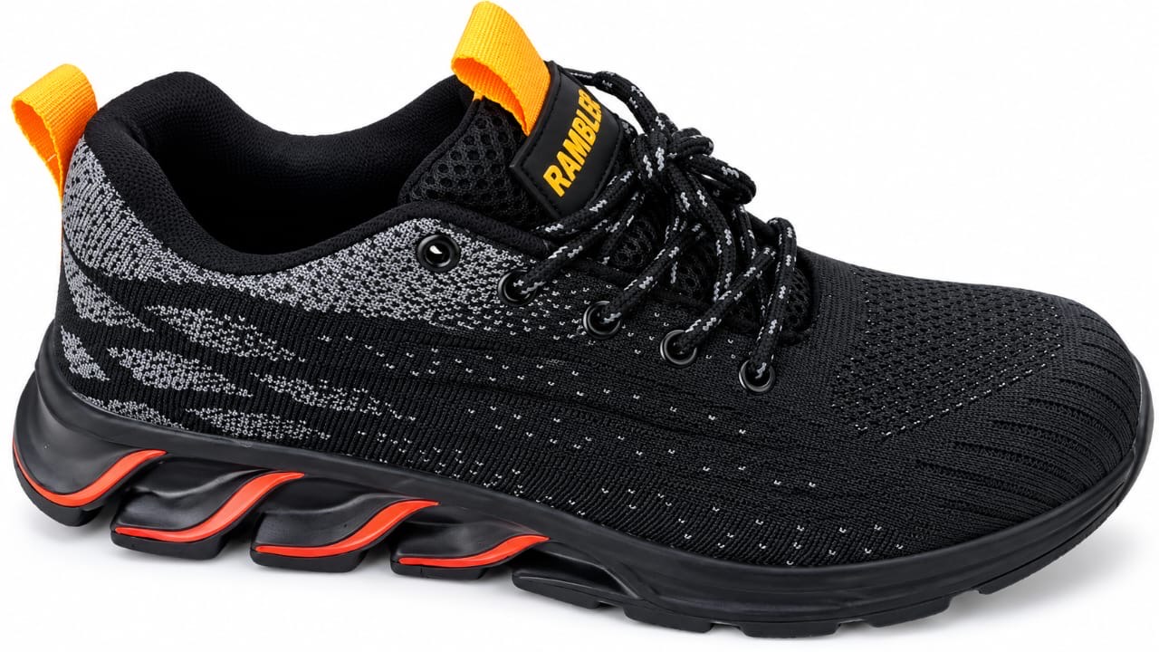 Rambler Shark Safety Sneaker in Black/Orange